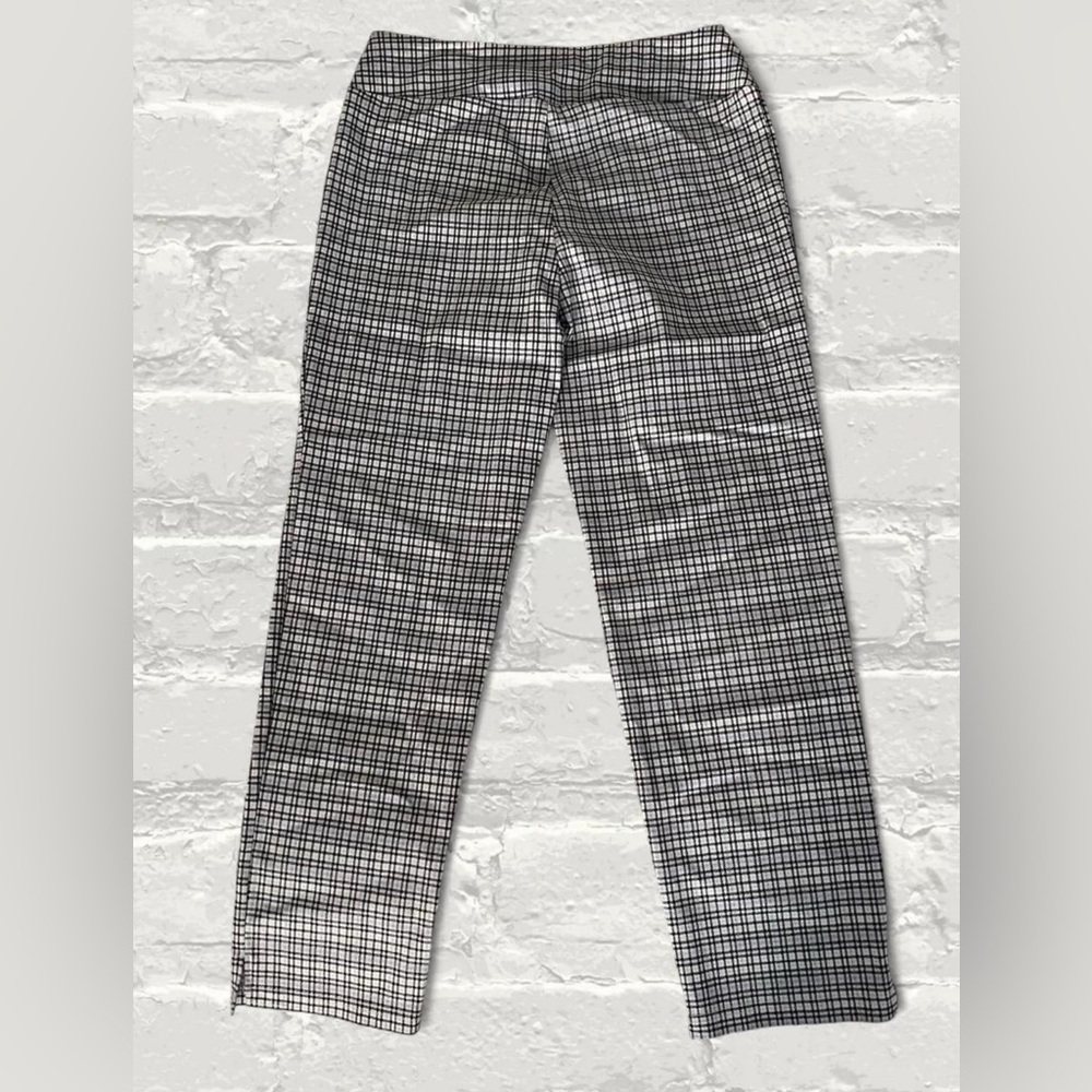 Hope & Harlow Light blue & White Plaid Pull-on Slacks - Picture 2 of 4